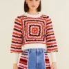 Farm Rio Multicolor Crochet Sweater 1 Farm Rio Multicolor Crochet Sweater -Farm Rio 309106 01