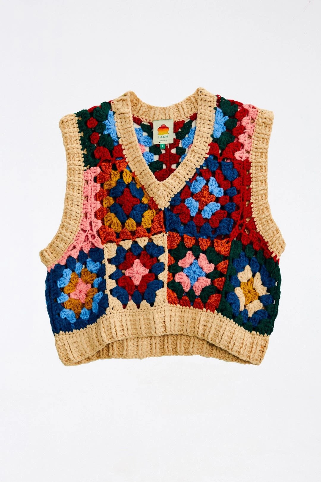 Farm Rio Multicolor Patchwork Crochet Vest 7 Farm Rio Multicolor Patchwork Crochet Vest - Image 5