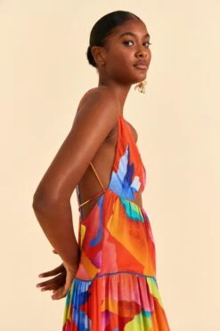 Farm Rio Red Ombre Chita Maxi Dress -Farm Rio 309149 02