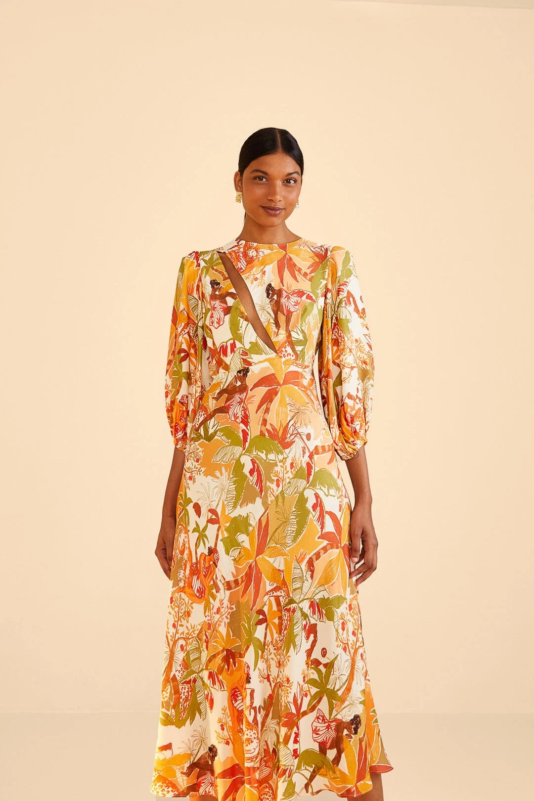 Farm Rio Sand Leopard Forest Midi Dress 3 Farm Rio Sand Leopard Forest Midi Dress