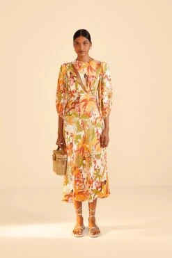 Farm Rio Sand Leopard Forest Midi Dress 8 Farm Rio Sand Leopard Forest Midi Dress -Farm Rio 309150 02