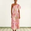 Farm Rio Pink Mixed Lobsters Midi Dress -Farm Rio 309155 01