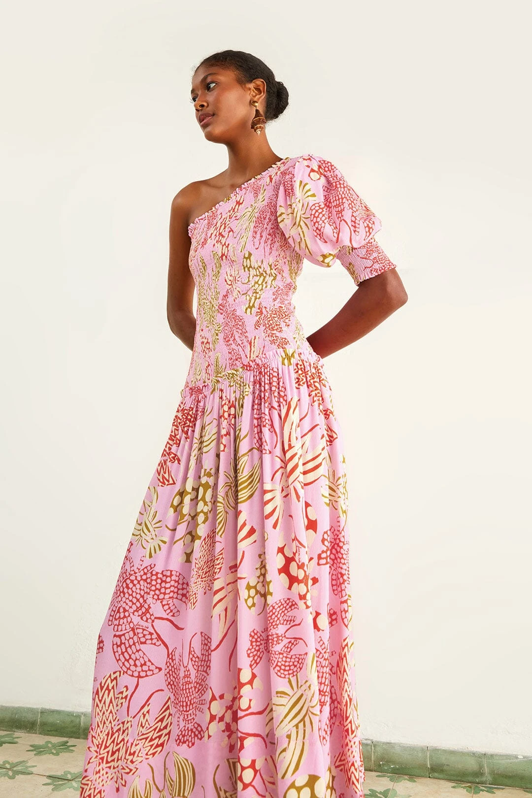 Farm Rio Pink Mixed Lobsters Midi Dress 5 Farm Rio Pink Mixed Lobsters Midi Dress - Image 3