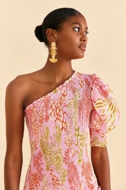 Farm Rio Pink Mixed Lobsters Midi Dress 13 Farm Rio Pink Mixed Lobsters Midi Dress -Farm Rio 309155 05