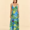 Farm Rio Blue Banana Leaves Sleeveless Maxi Dress 2 Farm Rio Blue Banana Leaves Sleeveless Maxi Dress -Farm Rio 309156 01
