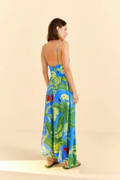 Farm Rio Blue Banana Leaves Sleeveless Maxi Dress 11 Farm Rio Blue Banana Leaves Sleeveless Maxi Dress -Farm Rio 309156 04