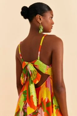 Farm Rio Red Neon Floral Maxi Dress -Farm Rio 309157 04