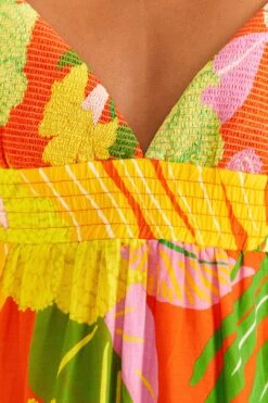 Farm Rio Red Neon Floral Maxi Dress -Farm Rio 309157 06