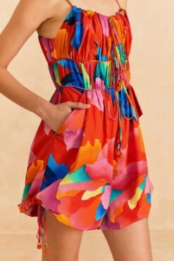 Farm Rio Red Ombre Chita Organic Cotton Romper -Farm Rio 309164 03