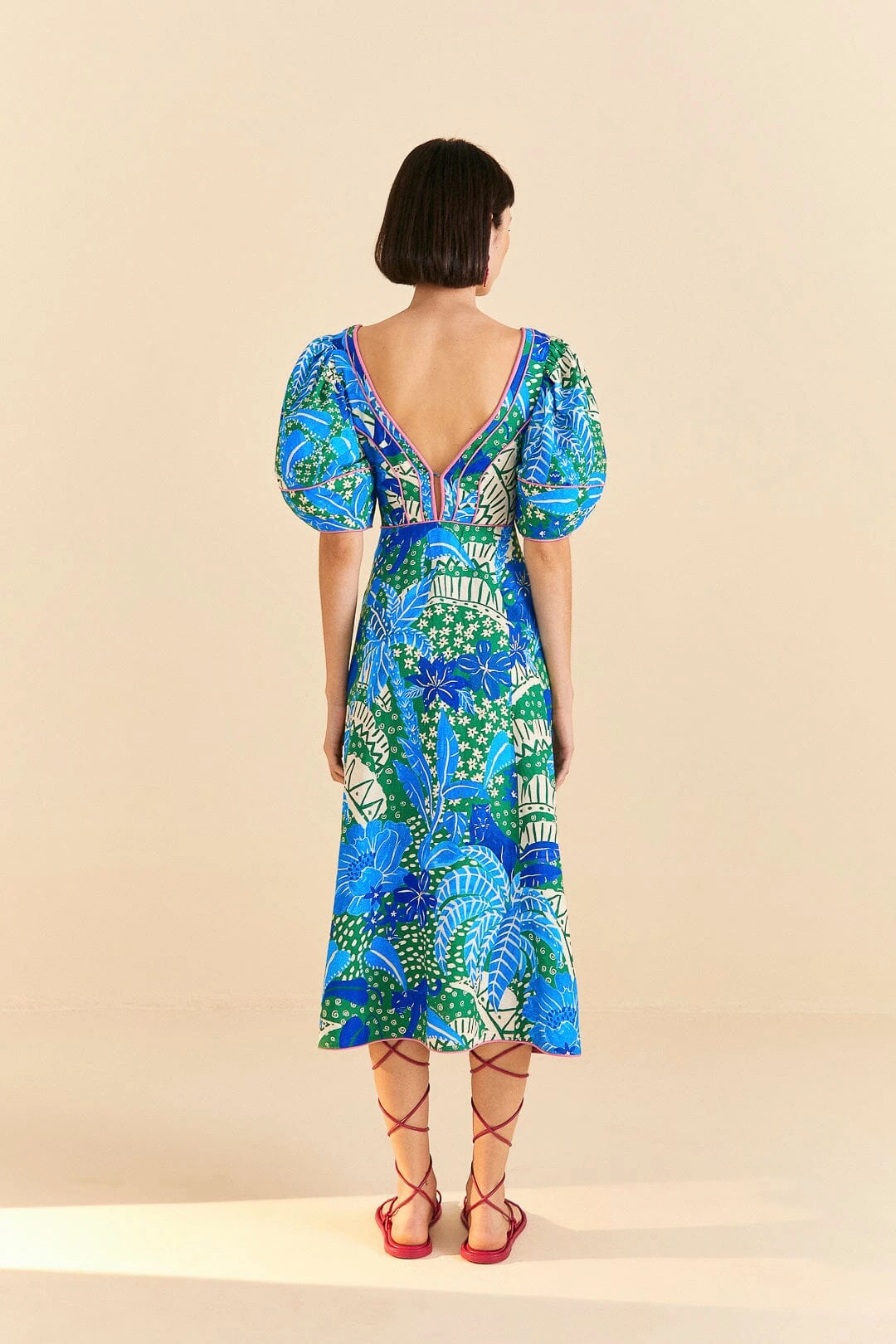 Farm Rio Green Jungle Panther Midi Dress 6 Farm Rio Green Jungle Panther Midi Dress - Image 4