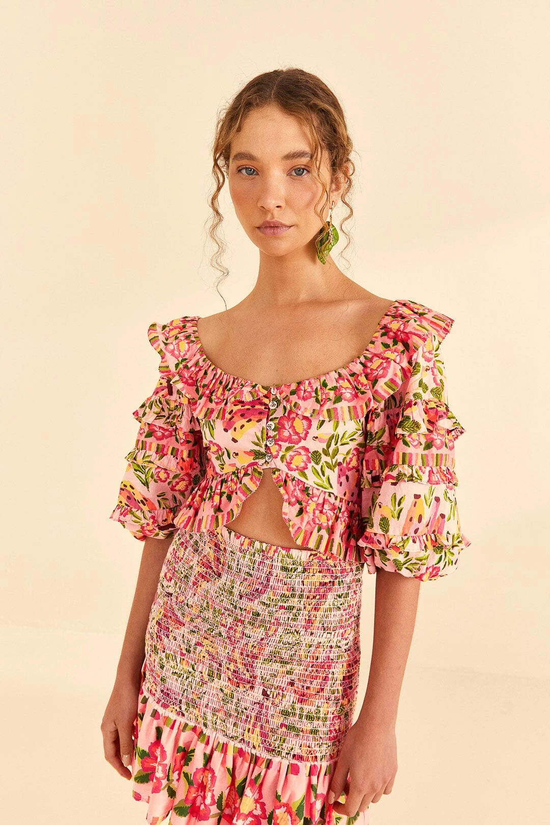 Farm Rio Pink Painted Bananas Top 3 Farm Rio Pink Painted Bananas Top