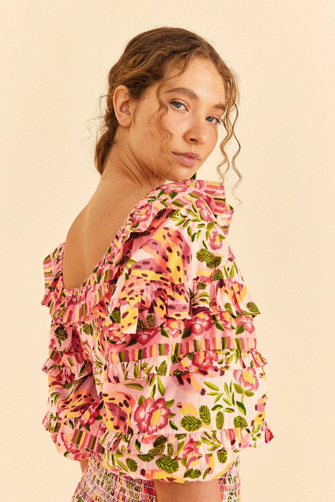 Farm Rio Pink Painted Bananas Top 5 Farm Rio Pink Painted Bananas Top - Image 3