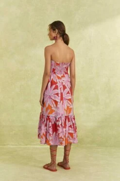 Farm Rio Red Coconut Tree Organic Cotton Midi Dress 10 Farm Rio Red Coconut Tree Organic Cotton Midi Dress -Farm Rio 309180 04