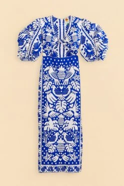 Farm Rio Navy Blue Jungle Scarf Midi Dress 15 Farm Rio Navy Blue Jungle Scarf Midi Dress -Farm Rio 309189 07