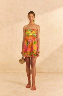 Farm Rio Mixed Painted Birds Mini Dress -Farm Rio 309193 02