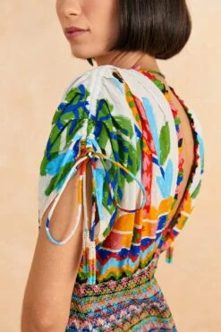 Farm Rio Colorful Forest V Neck Mini Dress -Farm Rio 309198 03