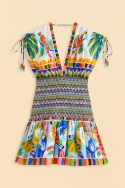 Farm Rio Colorful Forest V Neck Mini Dress -Farm Rio 309198 06