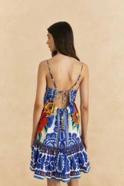 Farm Rio Off-White Flower Tapestry Organic Cotton Mini Dress -Farm Rio 309199 04