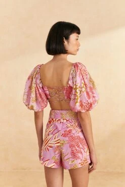 Farm Rio Pink Mixed Lobsters Top -Farm Rio 309201 04