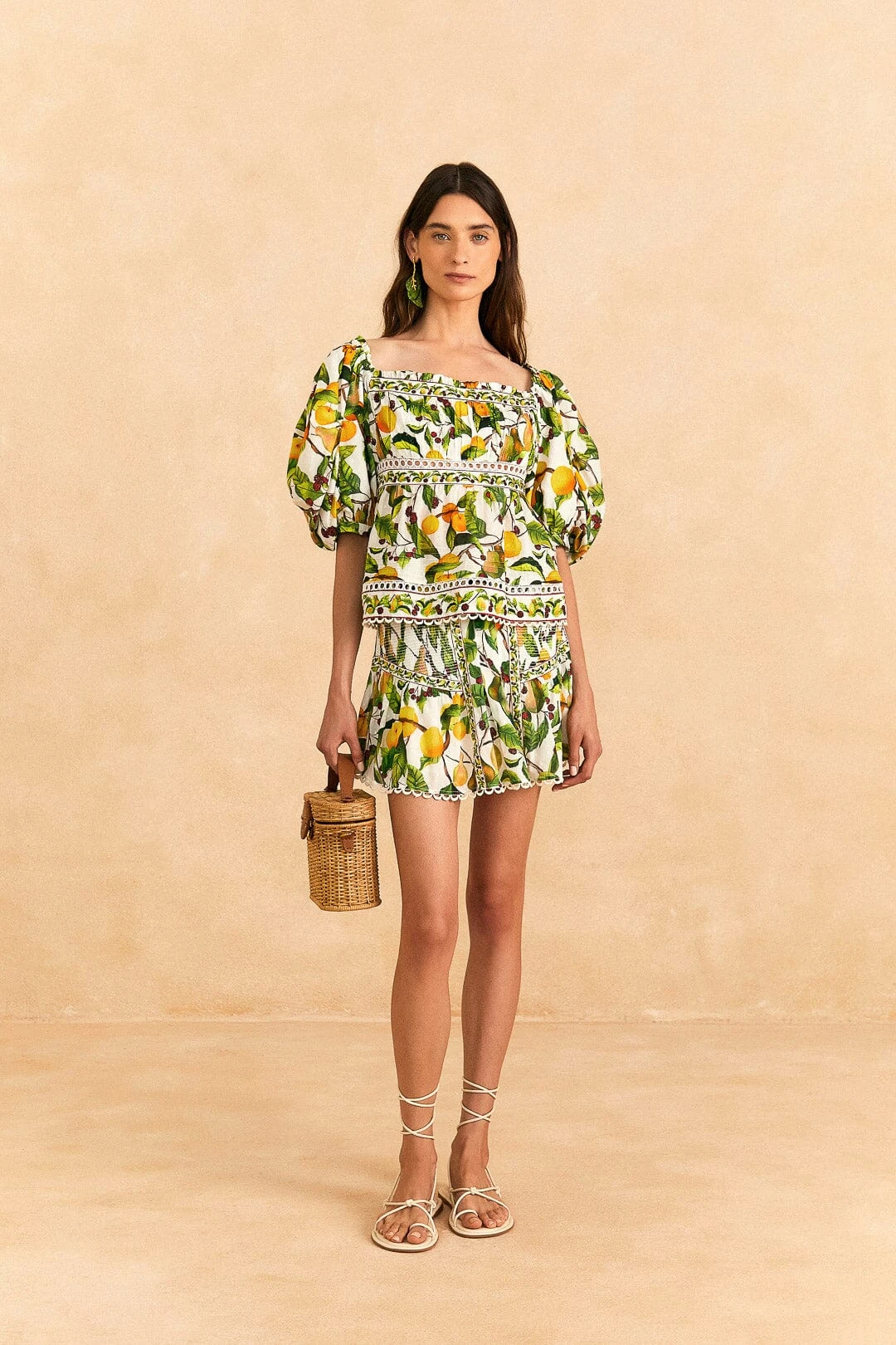 Farm Rio Off-White Fruit Orchard Mini Skirt 4 Farm Rio Off-White Fruit Orchard Mini Skirt - Image 2