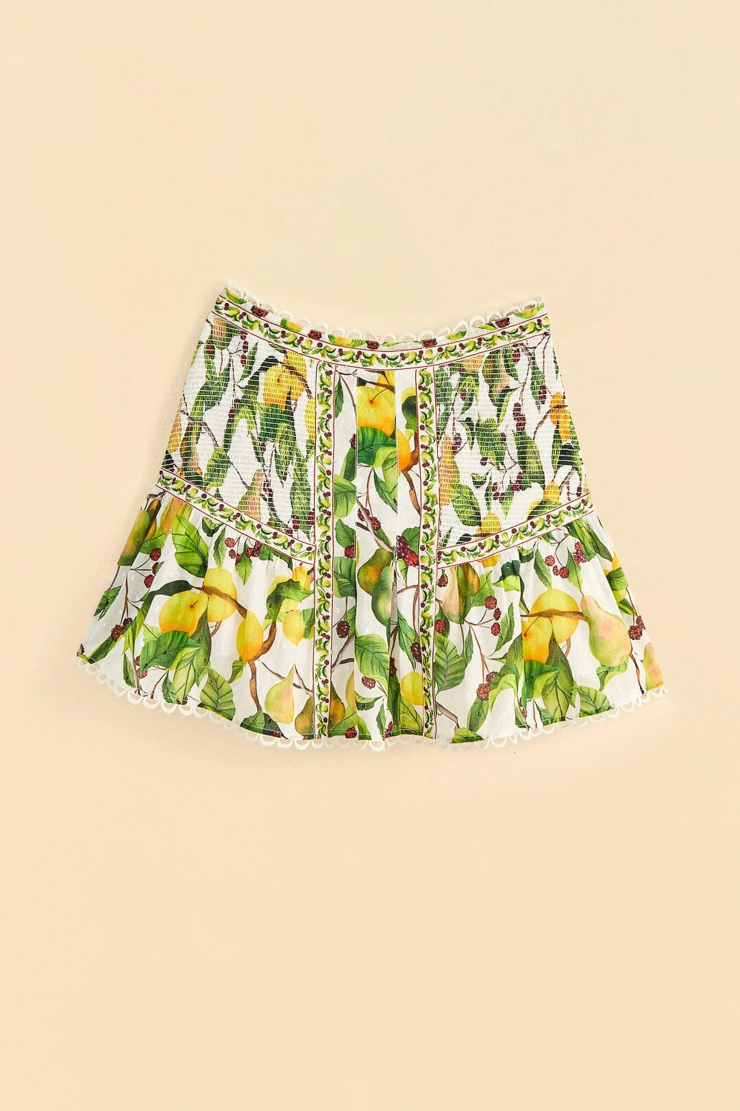 Farm Rio Off-White Fruit Orchard Mini Skirt 8 Farm Rio Off-White Fruit Orchard Mini Skirt - Image 6