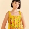 Farm Rio Yellow Fruits Paradise Blouse