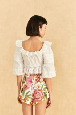 Farm Rio Off-White Macaw Bloom Shorts -Farm Rio 309223 04