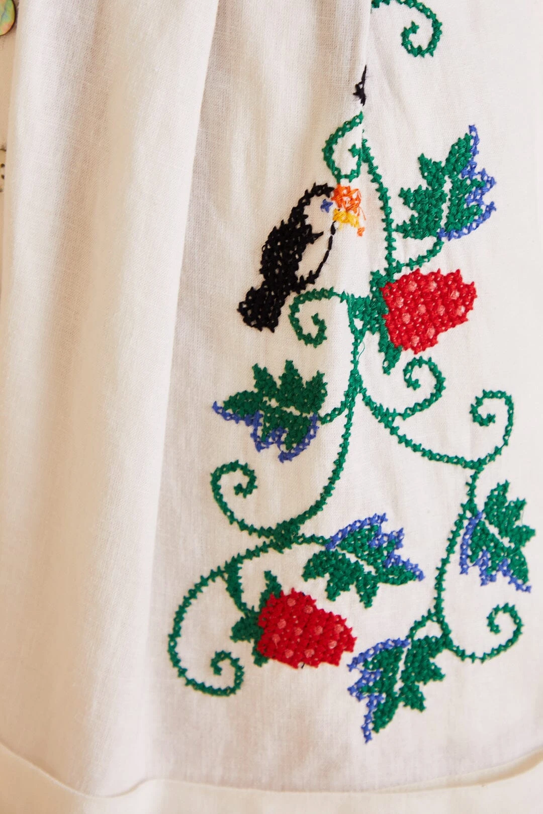 Farm Rio Cross Stitch Toucan Embroidered Romper 7 Farm Rio Cross Stitch Toucan Embroidered Romper - Image 5