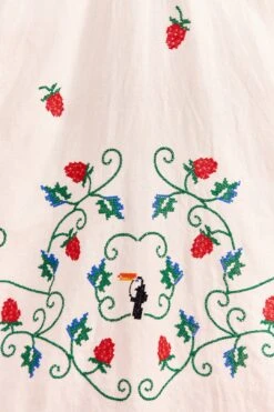 Farm Rio Cross Stitch Toucan Embroidered Midi Dress -Farm Rio 309233 04