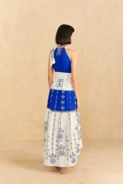 Farm Rio Navy Blue Embroidered Jungle Scarf Maxi Dress -Farm Rio 309237 03