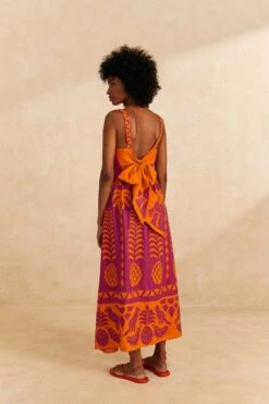Farm Rio Orange Pineapple Love Cutwork Dress 9 Farm Rio Orange Pineapple Love Cutwork Dress -Farm Rio 309238 04