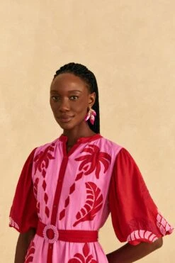 Farm Rio Red Jungle Scarf Cutwork Mini Dress 8 Farm Rio Red Jungle Scarf Cutwork Mini Dress -Farm Rio 309239 03