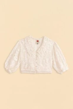 Farm Rio Off-White Guipure Collar Blouse -Farm Rio 309240 06