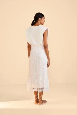 Farm Rio Off-White Guipire Midi Skirt 10 Farm Rio Off-White Guipire Midi Skirt -Farm Rio 309241 04