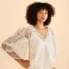 Farm Rio Off-White Butterfly Guipure Blouse 2 Farm Rio Off-White Butterfly Guipure Blouse -Farm Rio 309242 01