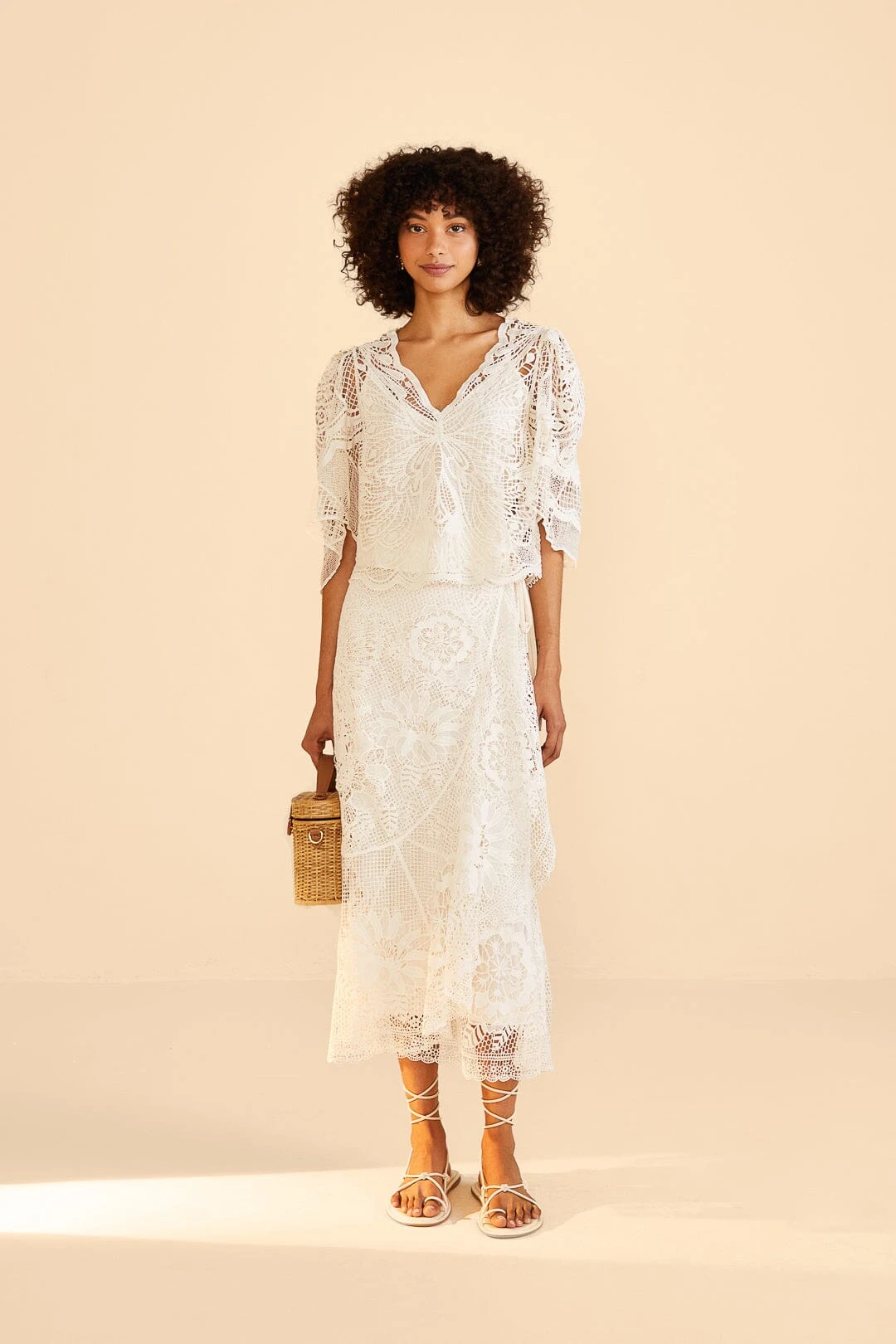 Farm Rio Off-White Butterfly Guipure Blouse 4 Farm Rio Off-White Butterfly Guipure Blouse - Image 2