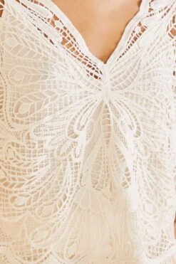 Farm Rio Off-White Butterfly Guipure Blouse 11 Farm Rio Off-White Butterfly Guipure Blouse -Farm Rio 309242 05
