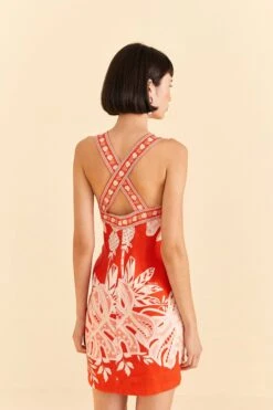 Farm Rio Red Lace Monsteras Mini Dress -Farm Rio 309261 04