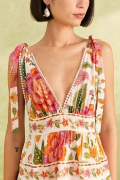 Farm Rio Off-White Macaw Bloom Mini Dress 10 Farm Rio Off-White Macaw Bloom Mini Dress -Farm Rio 309266 03