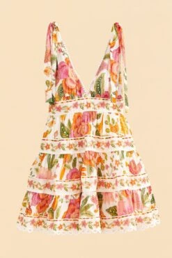 Farm Rio Off-White Macaw Bloom Mini Dress 13 Farm Rio Off-White Macaw Bloom Mini Dress -Farm Rio 309266 06