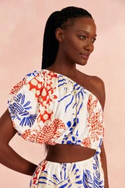 Farm Rio Off-White Mixed Lobsters Mini Dress 9 Farm Rio Off-White Mixed Lobsters Mini Dress -Farm Rio 309272 03