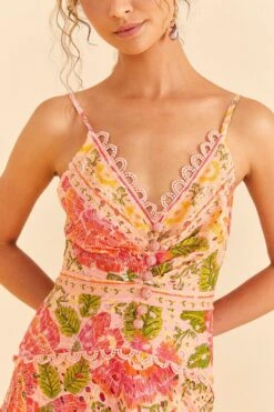 Farm Rio Pink Blooming Floral Midi Dress 10 Farm Rio Pink Blooming Floral Midi Dress -Farm Rio 309286 03