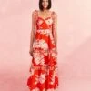 Farm Rio Red Lace Monsteras Midi Dress 1 Farm Rio Red Lace Monsteras Midi Dress -Farm Rio 309287 01