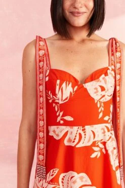 Farm Rio Red Lace Monsteras Midi Dress -Farm Rio 309287 03