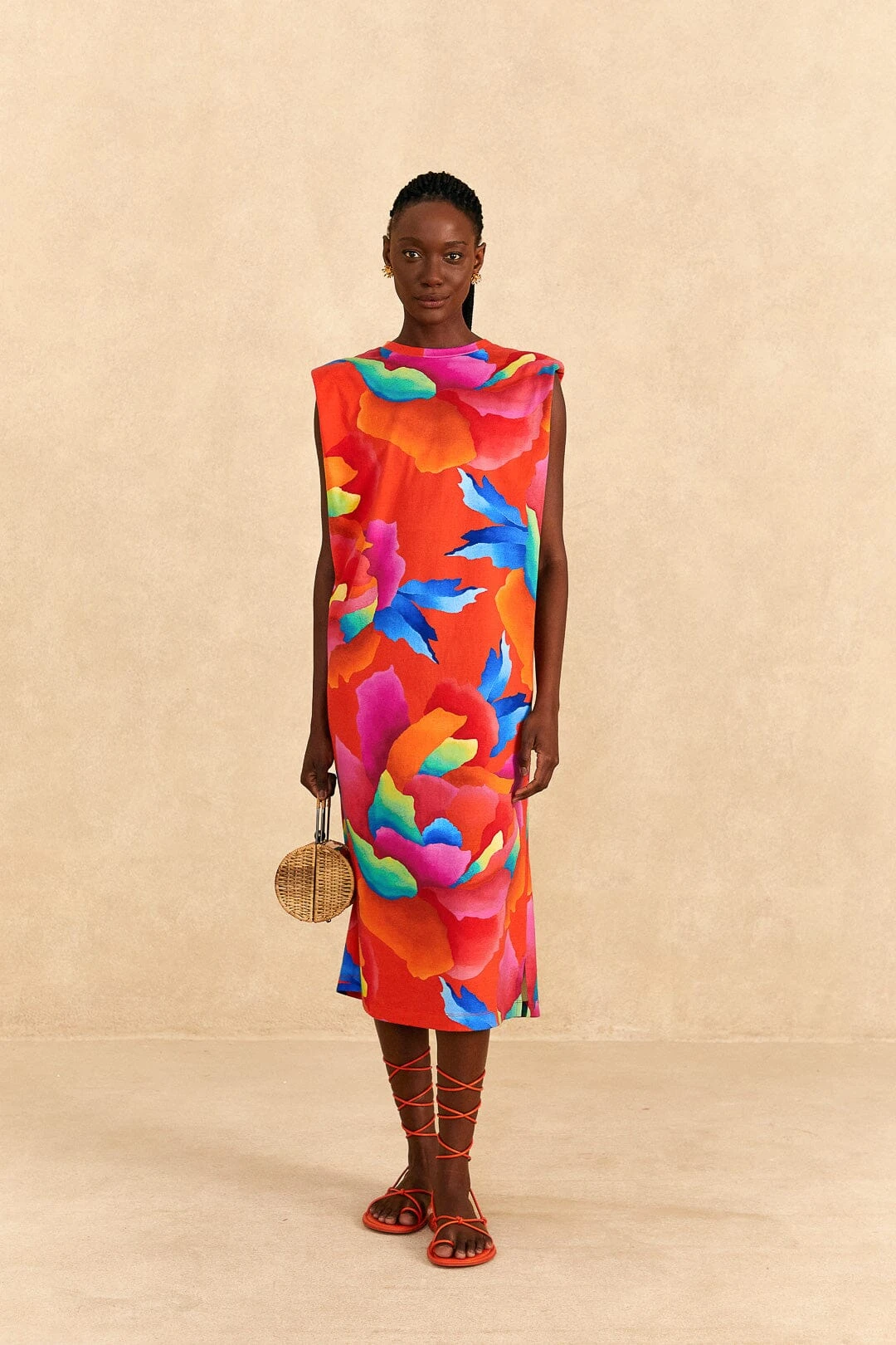 Farm Rio Red Ombre Chita T-Shirt Dress 3 Farm Rio Red Ombre Chita T-Shirt Dress