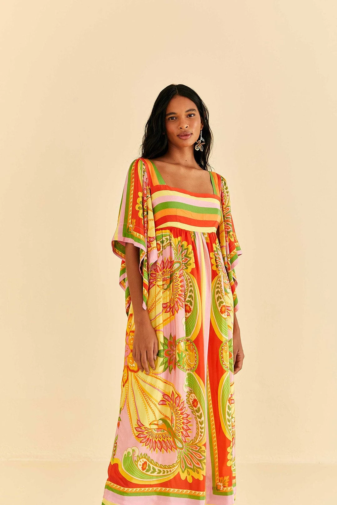 Farm Rio Beach Toucans Scarf Midi Dress 4 Farm Rio Beach Toucans Scarf Midi Dress - Image 2