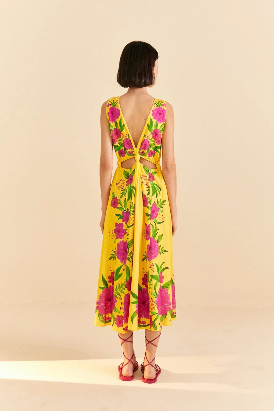 Farm Rio Yellow Romantic Garden Midi Dress 9 Farm Rio Yellow Romantic Garden Midi Dress - Image 7