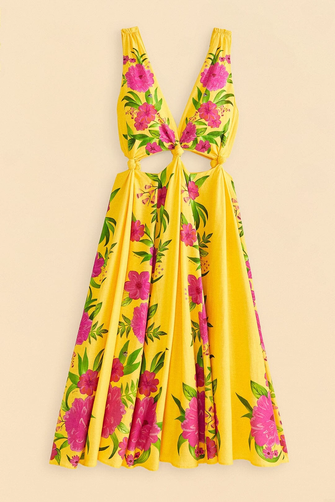 Farm Rio Yellow Romantic Garden Midi Dress 11 Farm Rio Yellow Romantic Garden Midi Dress - Image 9