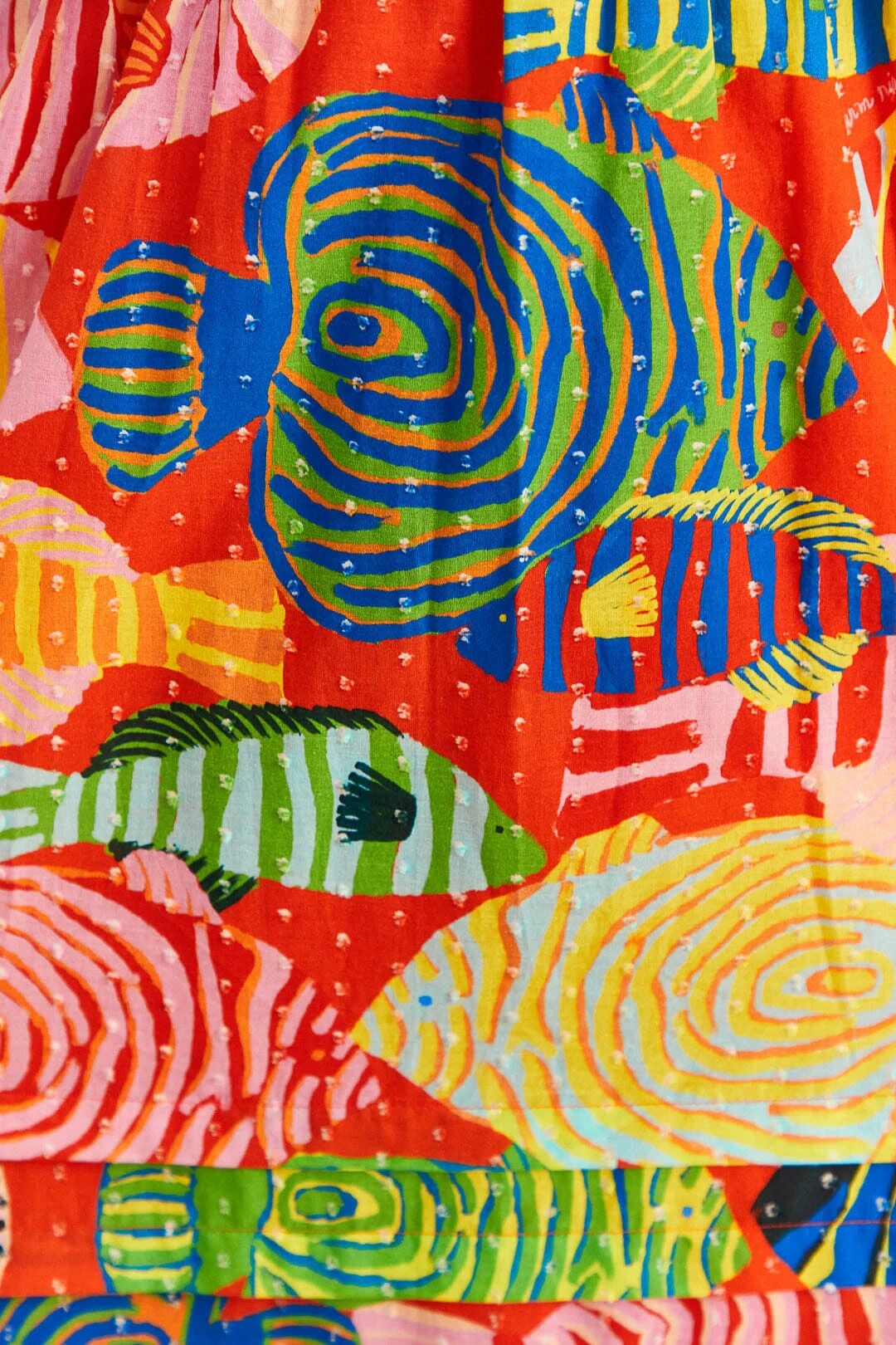 Farm Rio Red Striped Fishes Midi Dress 7 Farm Rio Red Striped Fishes Midi Dress - Image 5