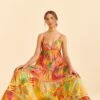 Farm Rio Mixed Painted Birds Maxi Dress 2 Farm Rio Mixed Painted Birds Maxi Dress -Farm Rio 309301 01
